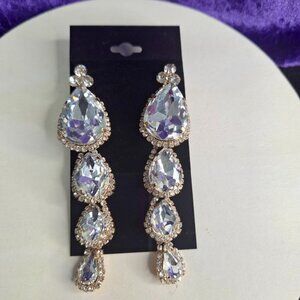 “White Noise” Layered Teardrop Earrings